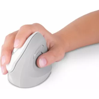 CONNECT IT FOR HEALTH ergonomická vertikální myš, (+ 1x AA baterie zdarma), bezdrátová, BÍLÁ