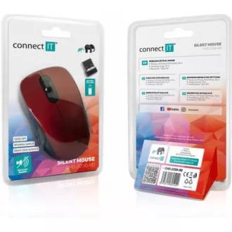 CONNECT IT "MUTE" bezdrátová optická tichá myš, USB, (+ 1x AA baterie zdarma), červená CONNECT IT "MUTE" bezdrátová optická tichá myš, USB, (+ 1x AA baterie zdarma), červená