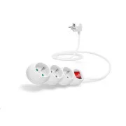CONNECT IT prodlužovací kabel 230 V, 3 zásuvky, 1, 5 m, s vypínačem (bílý)
