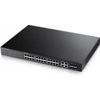 Zyxel GS1920-24HPv2 28-port Gigabit WebManaged PoE Switch, 24x gigabit RJ45, 4x gigabit RJ45/SFP, 802.3at, 375W pro PoE Zyxel GS1920-24HPv2 28-port Gigabit WebManaged PoE Switch, 24x gigabit RJ45, 4x gigabit RJ45/SFP, 802.3at, 375W pro PoE