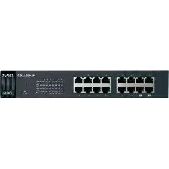 Zyxel GS1100-16 v3 16-port Gigabit Ethernet Switch, fanless Zyxel GS1100-16 v3 16-port Gigabit Ethernet Switch, fanless