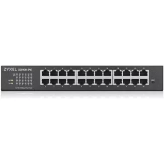 Zyxel GS1900-24E 24-port Desktop Gigabit Web Smart switch: 24x Gigabit metal, IPv6, 802.3az (Green), fanless, rack kit Zyxel GS1900-24E 24-port Desktop Gigabit Web Smart switch: 24x Gigabit metal, IPv6, 802.3az (Green), fanless, rack kit