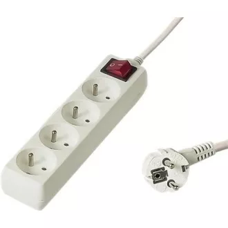PREMIUMCORD Prodlužovací přívod 230V 10m, 4 zásuvky + vypínač, bílá PREMIUMCORD Prodlužovací přívod 230V 10m, 4 zásuvky + vypínač, bílá