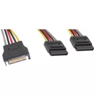 PREMIUMCORD Kabel SATA napájecí (Y) k HDD (2xF/1xM, 16cm, rozdvojka) PREMIUMCORD Kabel SATA napájecí (Y) k HDD (2xF/1xM, 16cm, rozdvojka)