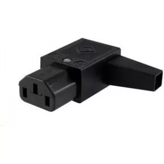 PREMIUMCORD Konektor napájecí 230V na kabel (samice, IEC C14), úhlový