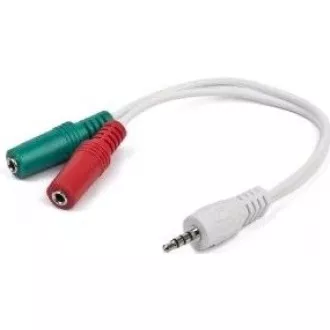 GEMBIRD Kabel rozdvojka jack 3, 5mm (4 pólový) na 2x3, 5mm M/F, 20cm, bíla GEMBIRD Kabel rozdvojka jack 3, 5mm (4 pólový) na 2x3, 5mm M/F, 20cm, bíla