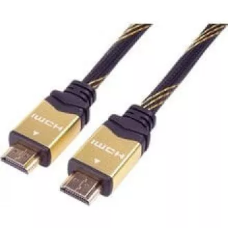 PREMIUMCORD Gold HDMI High Speed + Ethernet kabel (v1.4), opletený, zlacené konektory, 1, 5m