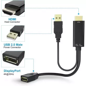 PREMIUMCORD adaptér HDMI to DisplayPort s napájením PREMIUMCORD adaptér HDMI to DisplayPort s napájením