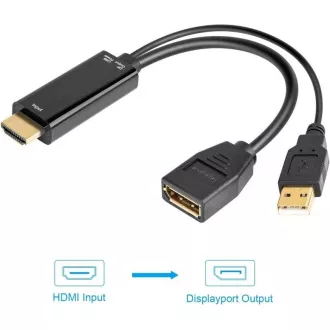 PREMIUMCORD adaptér HDMI to DisplayPort s napájením PREMIUMCORD adaptér HDMI to DisplayPort s napájením
