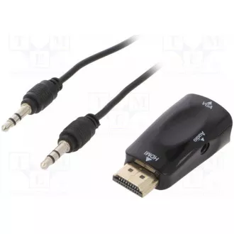 GEMBIRD Redukce HDMI - VGA+Audio (M/F, černá)