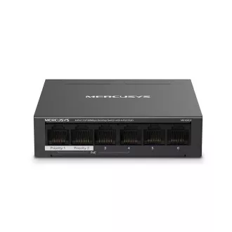 MERCUSYS switch MS106LP (6x100Mb/s, 4xPoE+, 40W, fanless) MERCUSYS switch MS106LP (6x100Mb/s, 4xPoE+, 40W, fanless)