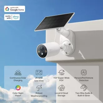 TP-Link Tapo C425 KIT kamera C425 + solární panel A201 (4MP, 2K QHD, 1440p, IR 15m, WiFi, micro SD card, IP66) TP-Link Tapo C425 KIT kamera C425 + solární panel A201 (4MP, 2K QHD, 1440p, IR 15m, WiFi, micro SD card, IP66)