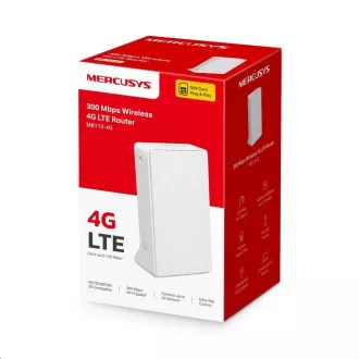 Mercusys MB112-4G WiFi4 router (N300, 4G LTE, 2, 4GHz, 1x100Mb/s LAN/WAN, 1x100Mb/s LAN, 1xnanoSIM) Mercusys MB112-4G WiFi4 router (N300, 4G LTE, 2, 4GHz, 1x100Mb/s LAN/WAN, 1x100Mb/s LAN, 1xnanoSIM)