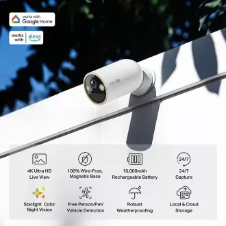 TP-Link Tapo C460 venkovní kamera (8MP, 4K, 2160p, IR 15m, WiFi, micro SD card, IP66) TP-Link Tapo C460 venkovní kamera (8MP, 4K, 2160p, IR 15m, WiFi, micro SD card, IP66)