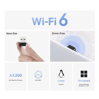 MERCUSYS MA14N WiFi6 USB nano adapter (AX300, 2, 4GHz, USB2.0) MERCUSYS MA14N WiFi6 USB nano adapter (AX300, 2, 4GHz, USB2.0)