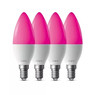TP-Link Tapo L430C(4-pack) chytrá WiFi stmívatelná LED žárovka (barevná, 2500K-6500K, 470lm, 2, 4GHz, E14) TP-Link Tapo L430C(4-pack) chytrá WiFi stmívatelná LED žárovka (barevná, 2500K-6500K, 470lm, 2, 4GHz, E14)