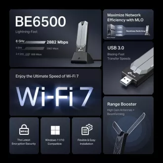 TP-Link Archer TBE400UH WiFi7 USB adapter (BE6500, 2, 4GHz/5GHz/6GHz, USB3.0) TP-Link Archer TBE400UH WiFi7 USB adapter (BE6500, 2, 4GHz/5GHz/6GHz, USB3.0)