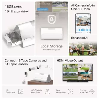 TP-Link Tapo H500 WiFi Chytrý IoT hub - základna HomeBase (2, 4GHz/5GHz, 1xHDMI, 1x2, 5"SATA, 1x100Mb/s, 1xUSB, 1xUSB-C) TP-Link Tapo H500 WiFi Chytrý IoT hub - základna HomeBase (2, 4GHz/5GHz, 1xHDMI, 1x2, 5"SATA, 1x100Mb/s, 1xUSB, 1xUSB-C)