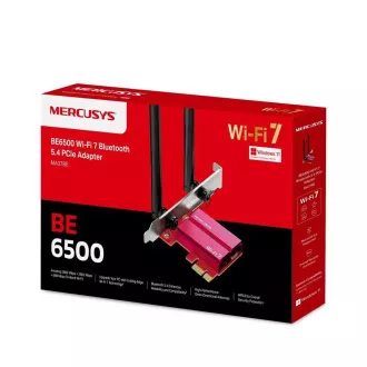 MERCUSYS MA37BE WiFi7 PCIe adapter (BE6500, 2, 4GHz/5GHz/6GHz, Bluetooth5.4) MERCUSYS MA37BE WiFi7 PCIe adapter (BE6500, 2, 4GHz/5GHz/6GHz, Bluetooth5.4)
