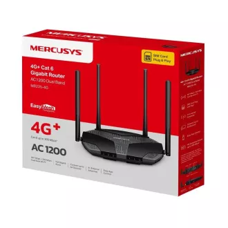 Mercusys MB235-4G WiFi5 EasyMesh router (AC1200, 4G LTE Cat6, 2, 4GHz/5GHz, 1xGbE LAN/WAN, 3xGbE LAN, 1xnanoSIM) Mercusys MB235-4G WiFi5 EasyMesh router (AC1200, 4G LTE Cat6, 2, 4GHz/5GHz, 1xGbE LAN/WAN, 3xGbE LAN, 1xnanoSIM)