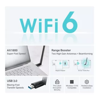 TP-Link Archer TX35U Plus WiFi6 USB adapter (AX1800, 2, 4GHz/5GHz, USB3.0) TP-Link Archer TX35U Plus WiFi6 USB adapter (AX1800, 2, 4GHz/5GHz, USB3.0)