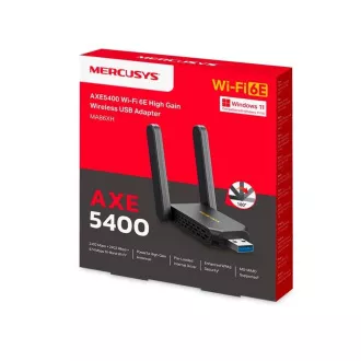 MERCUSYS MA86XH WiFi6 USB adapter (AXE5400, 2, 4GHz/5GHz/6GHz, USB3.0) MERCUSYS MA86XH WiFi6 USB adapter (AXE5400, 2, 4GHz/5GHz/6GHz, USB3.0)