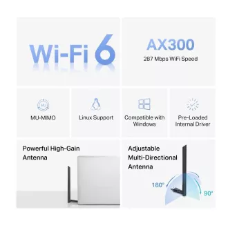 MERCUSYS MA14H WiFi6 USB adapter (AX300, 2, 4GHz) MERCUSYS MA14H WiFi6 USB adapter (AX300, 2, 4GHz)