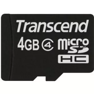 TRANSCEND MicroSDHC karta 4GB Class 4 + adaptér