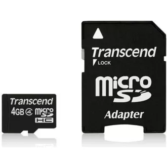 TRANSCEND MicroSDHC karta 4GB Class 4 + adaptér