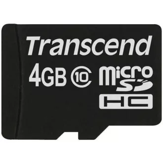 TRANSCEND MicroSDHC karta 4GB Class 10, bez adaptéru TRANSCEND MicroSDHC karta 4GB Class 10, bez adaptéru