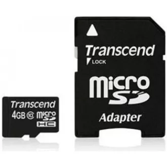 TRANSCEND MicroSDHC karta 4GB Class 10 + adaptér TRANSCEND MicroSDHC karta 4GB Class 10 + adaptér