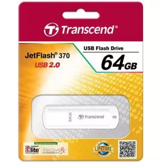 TRANSCEND Flash Disk 64GB JetFlash®370, USB 2.0 (R:16/W:6 MB/s) bílá TRANSCEND Flash Disk 64GB JetFlash®370, USB 2.0 (R:16/W:6 MB/s) bílá