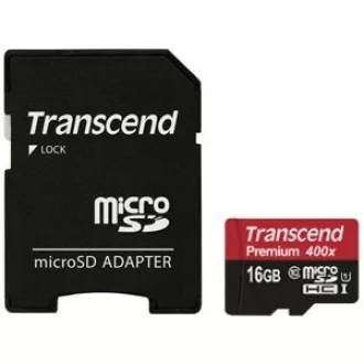 TRANSCEND MicroSDHC karta 16GB Premium, Class 10 UHS-I 300x + adaptér TRANSCEND MicroSDHC karta 16GB Premium, Class 10 UHS-I 300x + adaptér