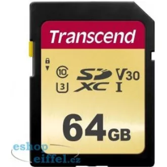 TRANSCEND SDXC karta 64GB 500S, UHS-I U3 V30 (R:95/W:50 MB/s) TRANSCEND SDXC karta 64GB 500S, UHS-I U3 V30 (R:95/W:50 MB/s)