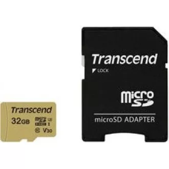 TRANSCEND MicroSDHC karta 32GB 500S, UHS-I U3 V30 + adaptér TRANSCEND MicroSDHC karta 32GB 500S, UHS-I U3 V30 + adaptér