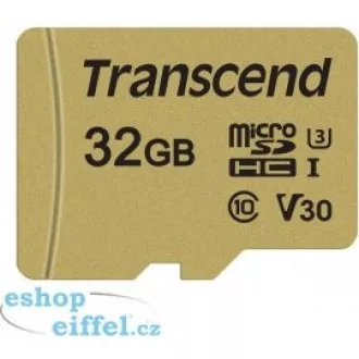 TRANSCEND MicroSDHC karta 32GB 500S, UHS-I U3 V30 + adaptér TRANSCEND MicroSDHC karta 32GB 500S, UHS-I U3 V30 + adaptér