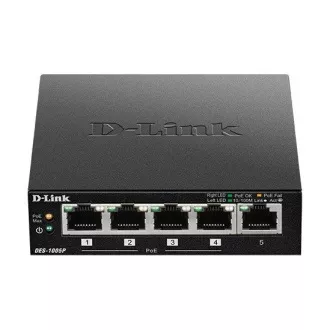 D-Link DES-1005P B1 5-Port 10/100 PoE Desktop Switch, 4x PoE+, 60W pro PoE D-Link DES-1005P B1 5-Port 10/100 PoE Desktop Switch, 4x PoE+, 60W pro PoE