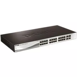 D-Link DGS-1210-28 28-port Gigabit Smart+ Switch, 24x GbE, 4x RJ45/SFP, fanless D-Link DGS-1210-28 28-port Gigabit Smart+ Switch, 24x GbE, 4x RJ45/SFP, fanless