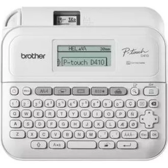 BROTHER tiskárna štítků PT-D410 - 18mm, pásky TZe USB, stolní model, provoz na AA baterie 6ks BROTHER tiskárna štítků PT-D410 - 18mm, pásky TZe USB, stolní model, provoz na AA baterie 6ks