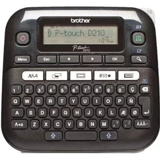 BROTHER tiskárna štítků PT-D210VP - 12mm, pásky TZe v kufříku - popisovač BROTHER tiskárna štítků PT-D210VP - 12mm, pásky TZe v kufříku - popisovač