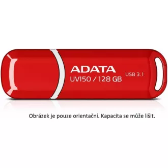 ADATA Flash Disk 64GB UV150, USB 3.1 Dash Drive (R:90/W:20 MB/s) červená