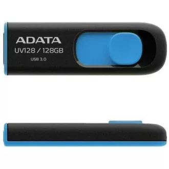 ADATA Flash Disk 128GB UV128, USB 3.1 Dash Drive (R:90/W:40 MB/s) černá/modrá