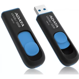 ADATA Flash Disk 128GB UV128, USB 3.1 Dash Drive (R:90/W:40 MB/s) černá/modrá