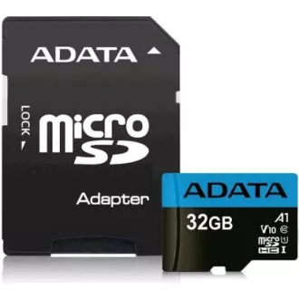 ADATA MicroSDHC karta 32GB UHS-I Class 10, A1 + SD adaptér, Premier ADATA MicroSDHC karta 32GB UHS-I Class 10, A1 + SD adaptér, Premier
