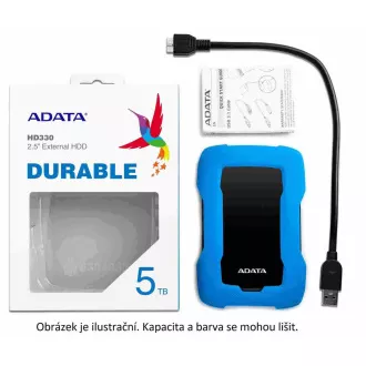 ADATA Externí HDD 2TB 2, 5" USB 3.1 HD330, BLUE COLOR BOX, modrý (gumový, nárazu odolný)