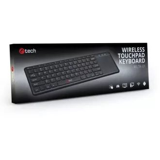 C-TECH klávesnice WLTK-01, bezdrátová s touchpadem, černá, USB C-TECH klávesnice WLTK-01, bezdrátová s touchpadem, černá, USB