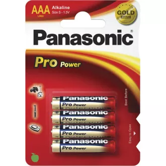 PANASONIC Alkalické baterie Pro Power LR03PPG/4BP AAA 1, 5V (Blistr 4ks) PANASONIC Alkalické baterie Pro Power LR03PPG/4BP AAA 1, 5V (Blistr 4ks)