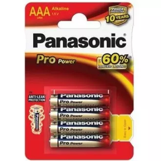 PANASONIC Alkalické baterie Pro Power LR03PPG/4BP AAA 1, 5V (Blistr 4ks) PANASONIC Alkalické baterie Pro Power LR03PPG/4BP AAA 1, 5V (Blistr 4ks)
