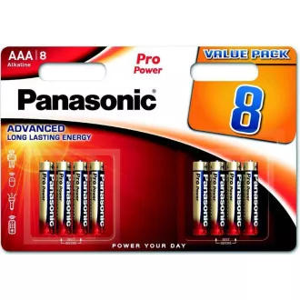 PANASONIC Alkalické baterie - Pro Power AAA 4+4F 1, 5V balení - 8ks