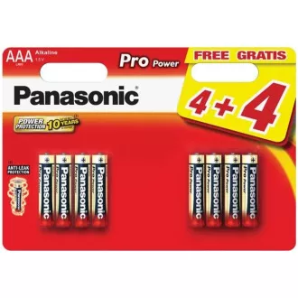 PANASONIC Alkalické baterie - Pro Power AAA 4+4F 1, 5V balení - 8ks